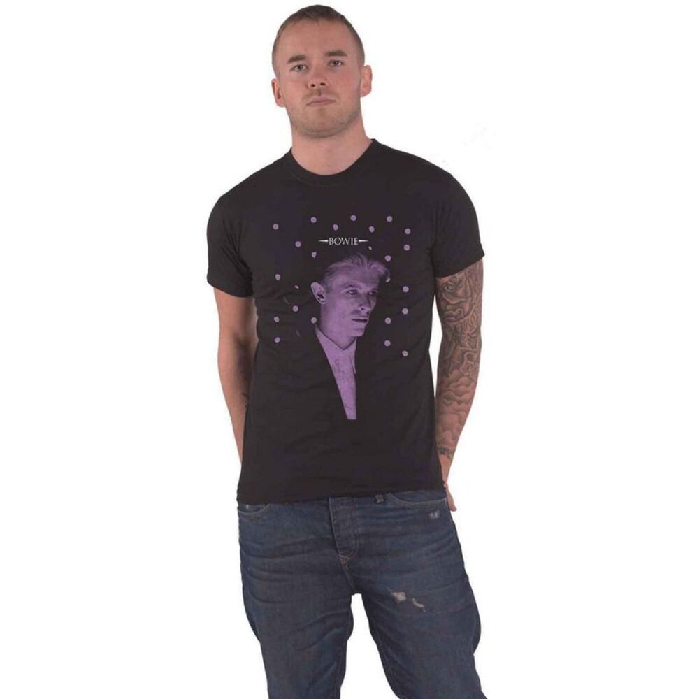 David Bowie Unisex Adult Dotted T-Shirt / Black